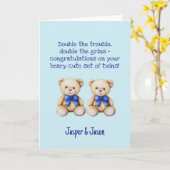 Personalisiert Baby Boy Twins Herzlichen Glückwuns Karte (Gelbe Blume)