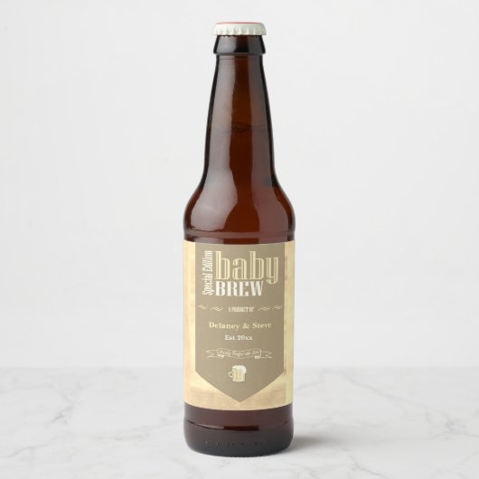 Personalisiert Baby Brew Funny Party Bierflaschenetikett (Vorderseite)