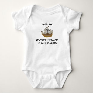 Personalisiert Baby Captain Pirate Ship Strampler