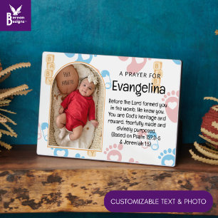 Personalisiert Baby Christlich Gebet Keepake Fotoplatte