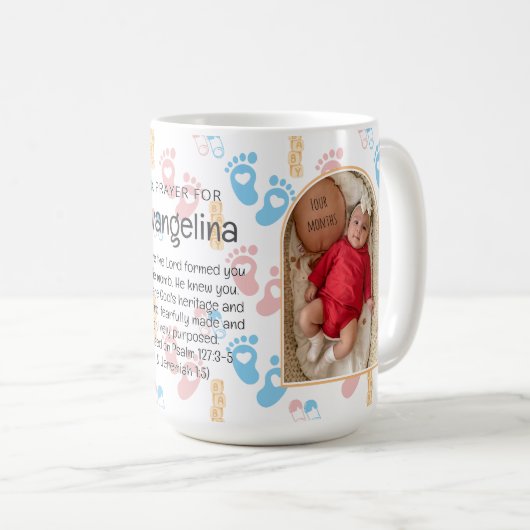 Personalisiert Baby Christlich Gebet Keepake Kaffeetasse (VorderseiteRechts)