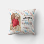 Personalisiert Baby Christlich Gebet Keepake Kissen (Rückseite)