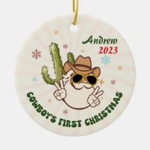 Personalisiert Baby Cowboy First Christmas