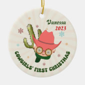 Personalisiert Baby Cowgirl Keramik Ornament (Vorne)