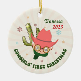 Personalisiert Baby Cowgirl Keramik Ornament