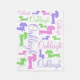 Personalisiert Baby Dackel Dackel Dog Blanket Fleecedecke