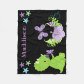 Personalisiert Baby Dinosaur & Butterfly Fleecedecke (Vorderseite)