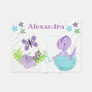 Personalisiert Baby Dinosaur & Butterfly Fleecedecke