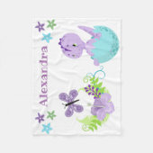 Personalisiert Baby Dinosaur & Butterfly Fleecedecke (Vorderseite)