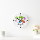 Personalisiert Baby Dinosaur & Friends Runde Wanduhr (Zuhause)