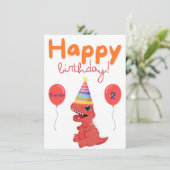 Personalisiert Baby Dinosaur Geburtstagskarte Feiertagskarte (Stehend Vorderseite)