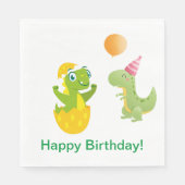 Personalisiert Baby Dinosaurier Paper Napkins Serviette (Vorderseite)
