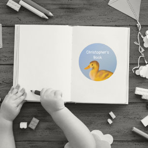 Personalisiert Baby Duckling Dieses Buch gehört Runder Aufkleber