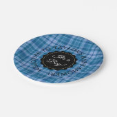 Personalisiert Baby Dusche Blue Kariert Paper Tell Pappteller (Schrägansicht)