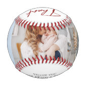 Personalisiert Baby Dusche Foto Vielen Dank für Ih Baseball (Rückseite)