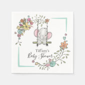 Personalisiert Baby Dusche Niedlich Elephant Boy F Serviette (Vorderseite)