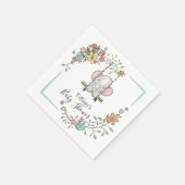 Personalisiert Baby Dusche Niedlich Elephant Boy F Serviette (Ecke)