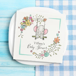 Personalisiert Baby Dusche Niedlich Elephant Boy F Serviette