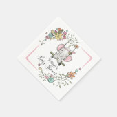 Personalisiert Baby Dusche Niedlich Elephant Girl Serviette (Ecke)