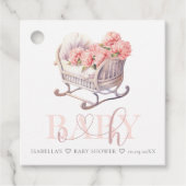 Personalisiert Baby Dusche Pastell Baby Basket Geschenkanhänger (Vorderseite)