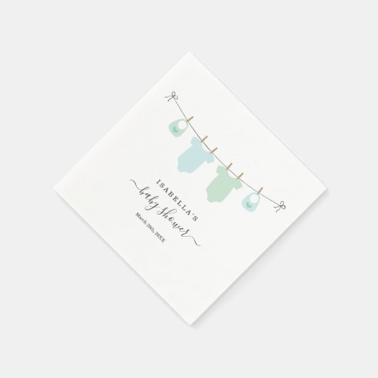 Personalisiert Baby Dusche Twins Boys Serviette (Ecke)