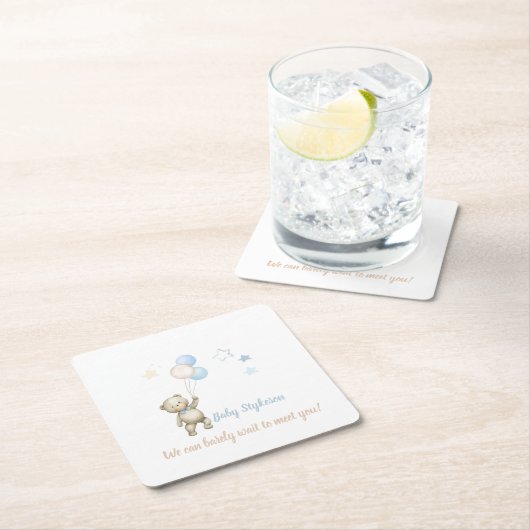 Personalisiert Baby Dusche Untersetzer Teddy Bear  (Vor Ort)