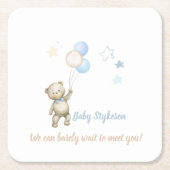 Personalisiert Baby Dusche Untersetzer Teddy Bear (Vorderseite)