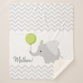 Personalisiert Baby Elephant Blanket Sherpadecke (Vorderseite)