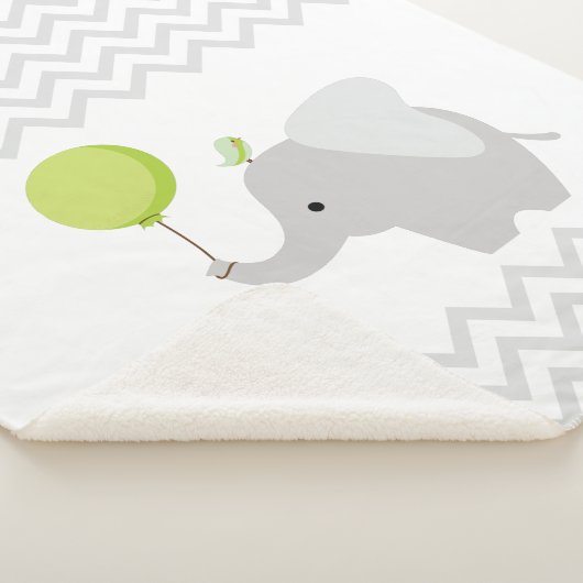 Personalisiert Baby Elephant Blanket Sherpadecke (3/4)
