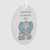 Personalisiert Baby Elephant Blue Baby 1. Weihnach Ornament (Vorderseite)
