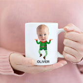 Personalisiert Baby Face Funny Christmas Elf Kaffeetasse