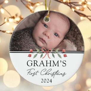 Personalisiert Baby First Christmas Foto Keramik Ornament