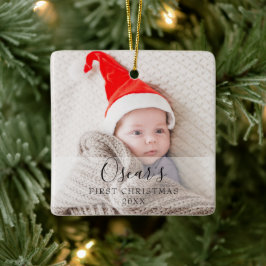 Personalisiert Baby First Christmas Foto Name Keramikornament