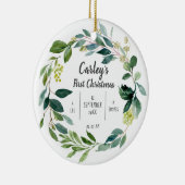 Personalisiert Baby First Christmas Keramik Orname Keramik Ornament (Rechts)