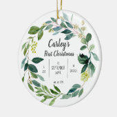 Personalisiert Baby First Christmas Keramik Orname Ornament (Links)