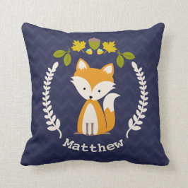 Personalisiert Baby Fox Wreath Kissen - Junge