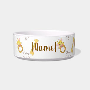 Personalisiert Baby Giraffe Pet Bowl - Niedlich "G Napf