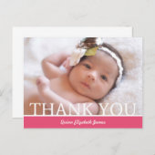 Personalisiert Baby Girl Dankeschön Card - 4.25 x Ankündigungspostkarte (Vorne/Hinten)