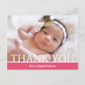 Personalisiert Baby Girl Dankeschön Card - 4.25 x Ankündigungspostkarte (Vorderseite)