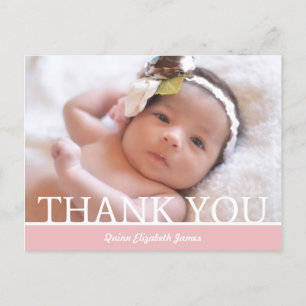 Personalisiert Baby Girl Dankeschön Card - 4.25 x  Postkarte