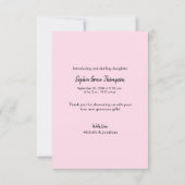 Personalisiert Baby Girl Dusche Dankeschön Karte m (Rückseite)