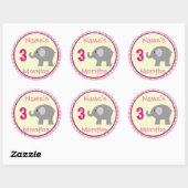 Personalisiert Baby Girl Elephant Month Stickers (Blatt)