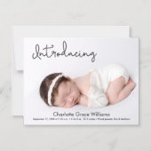 Personalisiert Baby Girl Foto Geburtsankündigung Magneteinladung (Vorderseite)