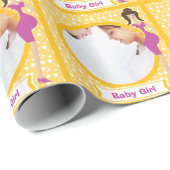 Personalisiert Baby Girl Foto Wrapping Paper Geschenkpapier (Rolleneckpunkt)