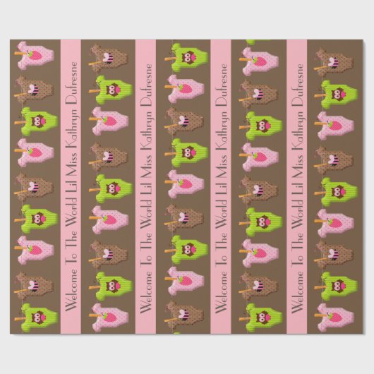 Personalisiert Baby Girl Geschenkpapier (Flach)