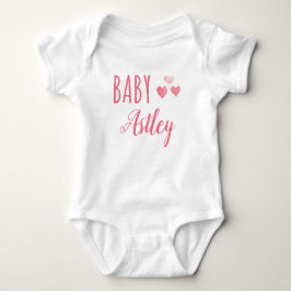 Personalisiert Baby Girl Herzname Baby Strampler