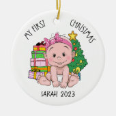 Personalisiert Baby Girl Keramik Ornament (Vorne)