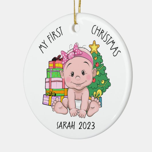 Personalisiert Baby Girl Keramik Ornament (Links)
