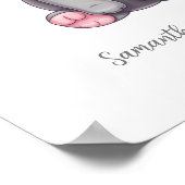 Personalisiert Baby Girl Kinderzimmer Pink Gray El Poster (Ecke)