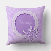 Personalisiert Baby Girl Lilac Scallop Rahmenkisse Kissen (Rückseite)